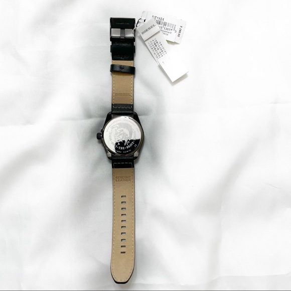 DIESEL MS9 3 HAND BLACK LEATHER WATCH - Picture 5 of 11